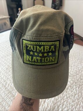 Zumba Fitness Olive Green Zumba Nation Patch Hat 2013 limited production